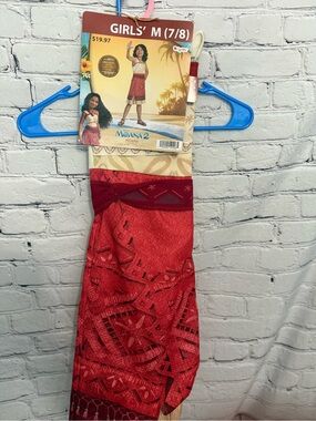 Disguise Girls' Red Moana Halloween dress  Costume Disney new medium